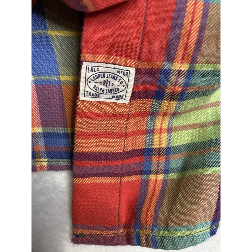 NWT LRL Ralph Lauren Men's XL Classic Fit Bright Plaid Oxford Long Sleeve Shirt - Picture 7 of 11